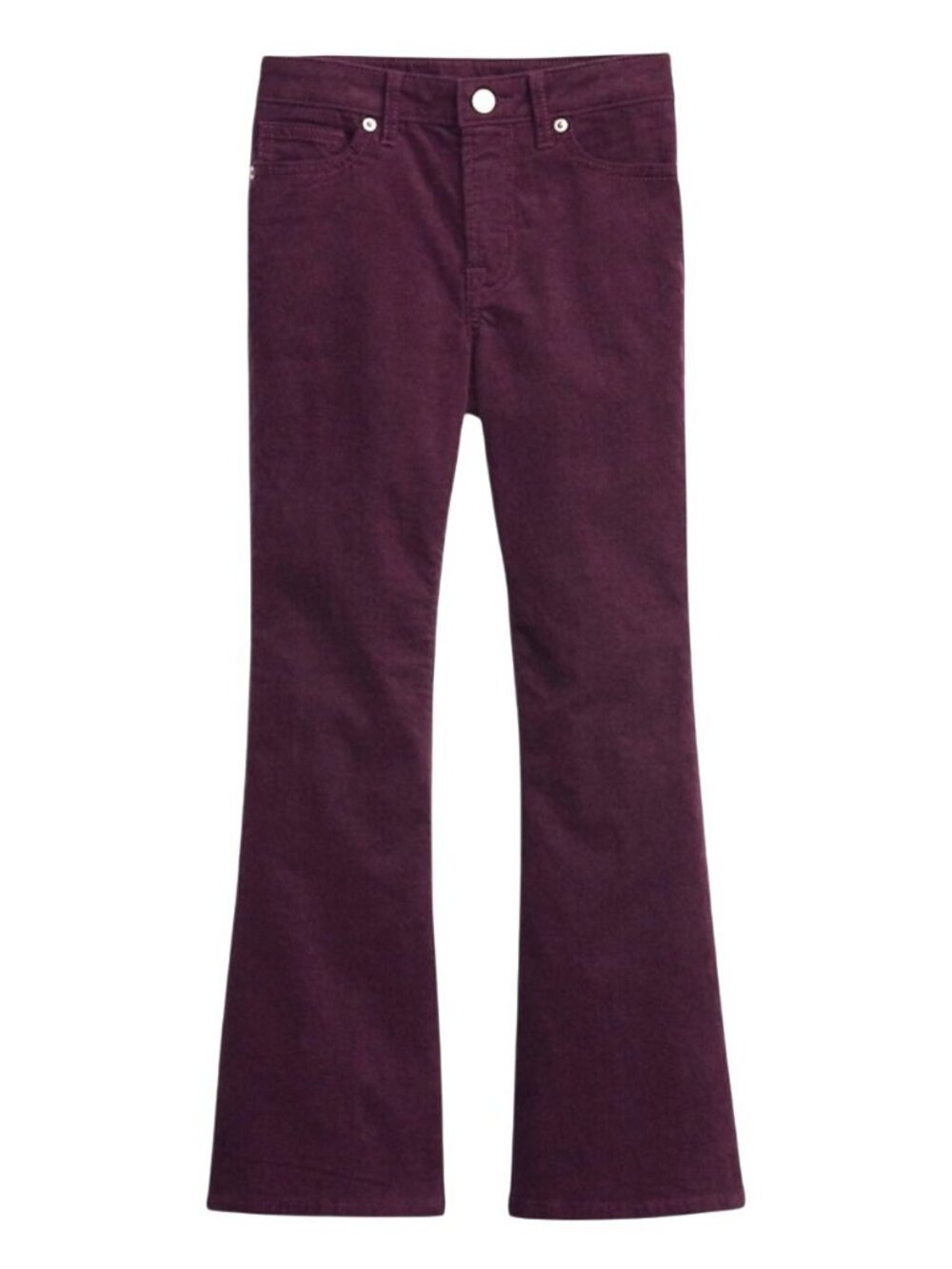 Gap Denim 70s Flare Pants Size 16 High Rise Stretch Corduroy Burgundy